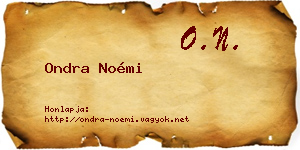 Ondra Noémi névjegykártya